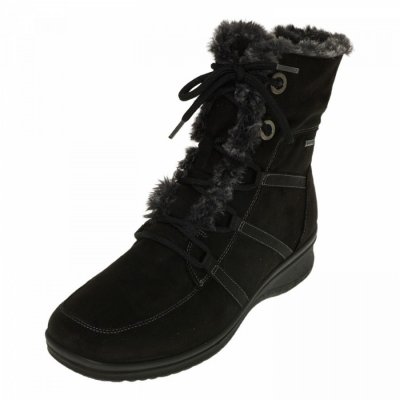 Ara Damen München Schnürstiefel In 0 Schwarz,Graphit Ara Damen München Schnürstiefel In 0 Schwarz,Graphit